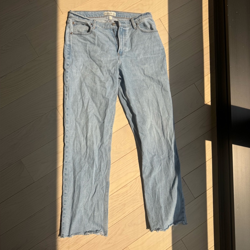 Abercrombie & Fitch Light Blue Straight Leg Jeans (Curve Love)